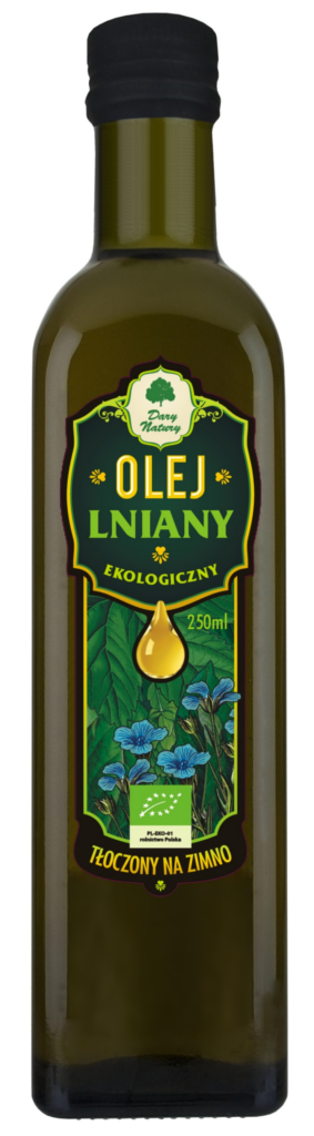 Dary natury olej lniany tłoczony na zimno bio 250 ml