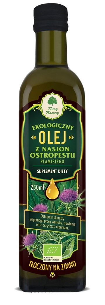Dary natury olej z ostropestu plamistego tłoczony na zimno bio 250 ml