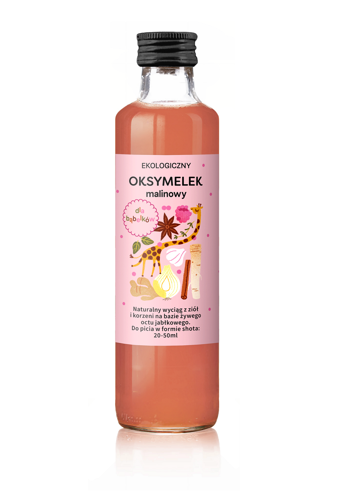 Delikatna oksymelek malinowy dla bąbelków bio 250 ml