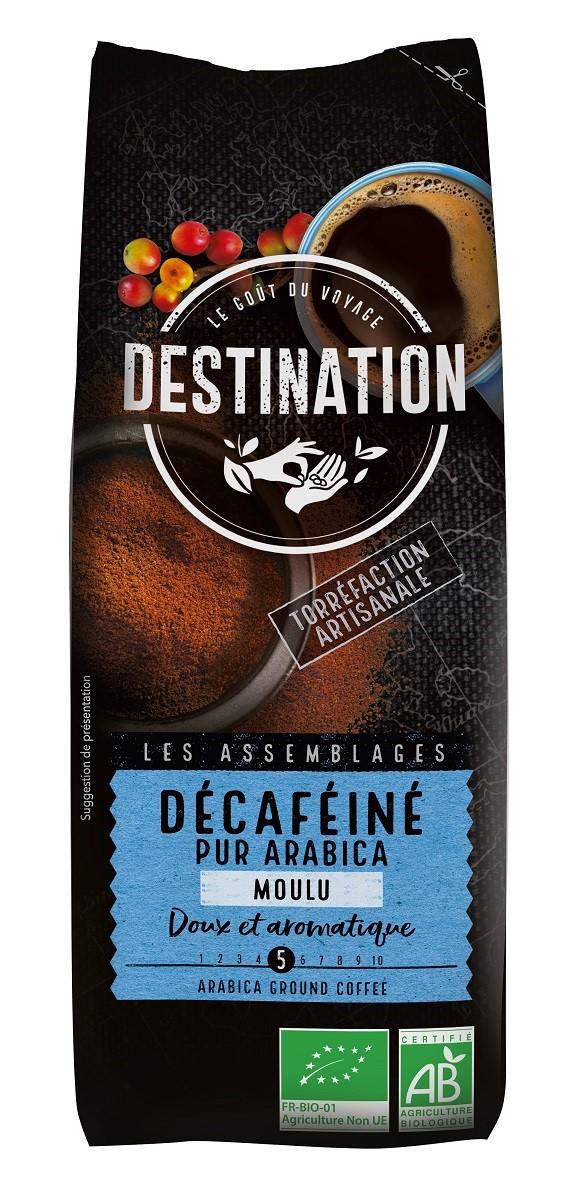 Destination kawa mielona bezkofeinowa arabica 100 % bio 250 g