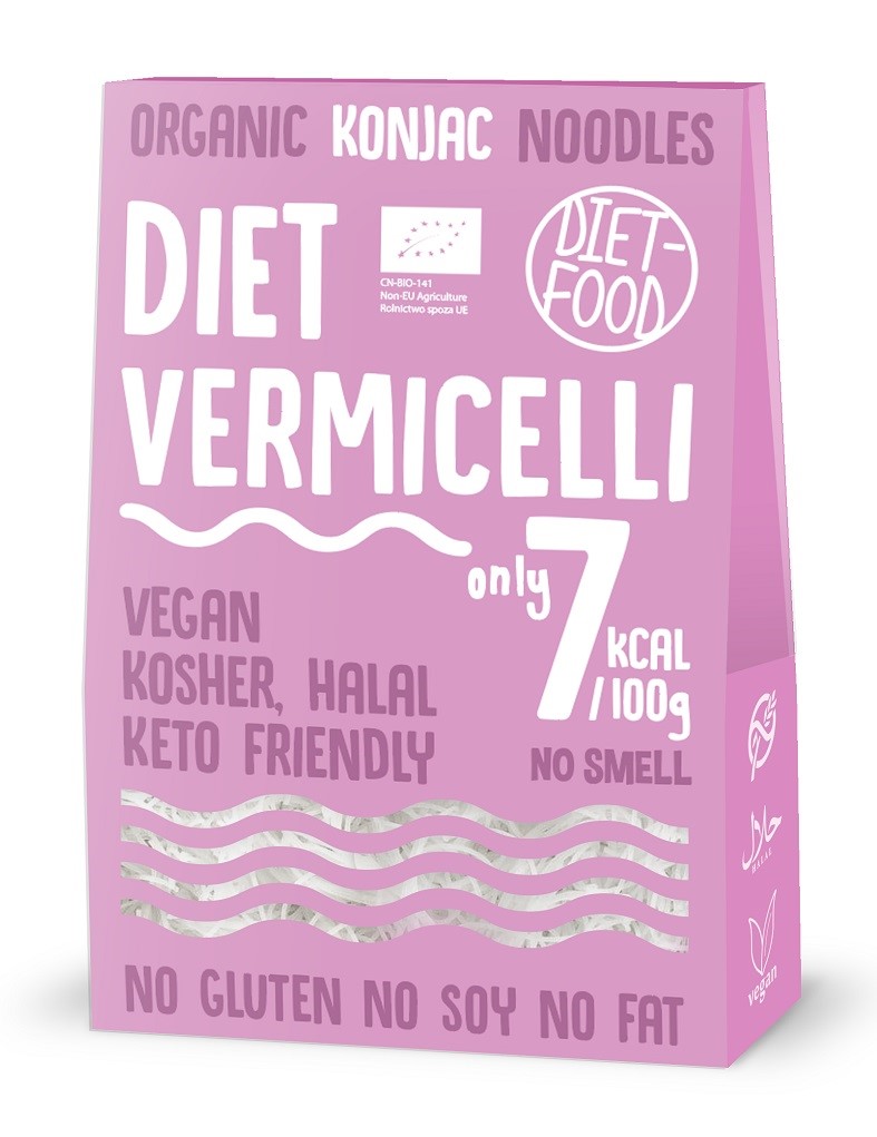 Diet-food makaron (konjac) vermicelli bezglutenowy bio 385 g (300 g)  diet