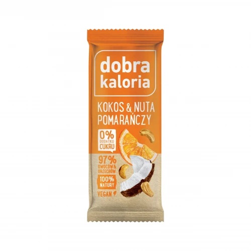 Dobra Kaloria Baton kokos & nuta pomarańczy 35g