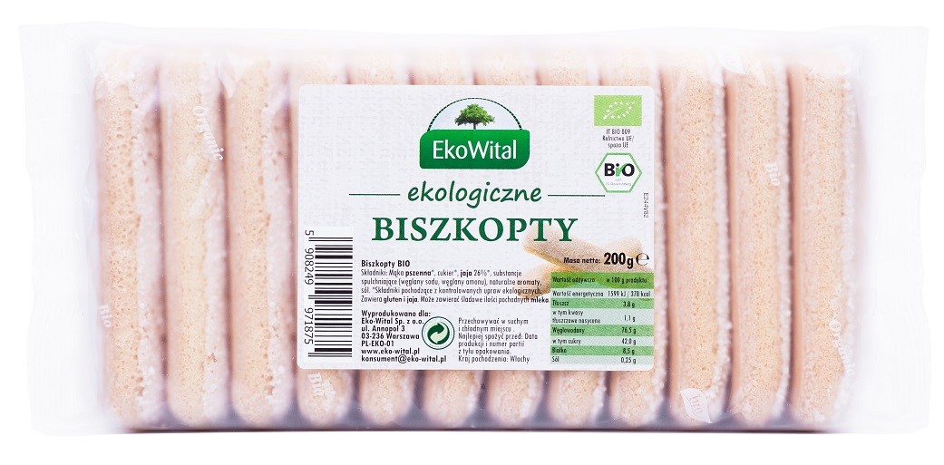 EKOWITAL Biszkopty dla dzieci  BIO 200 g