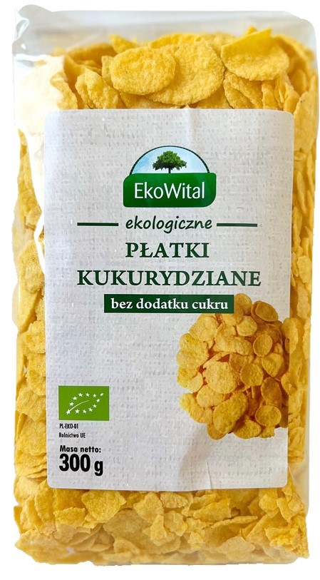 EKOWITAL Płatki kukurydziane bez dodatku cukru BIO 300 g