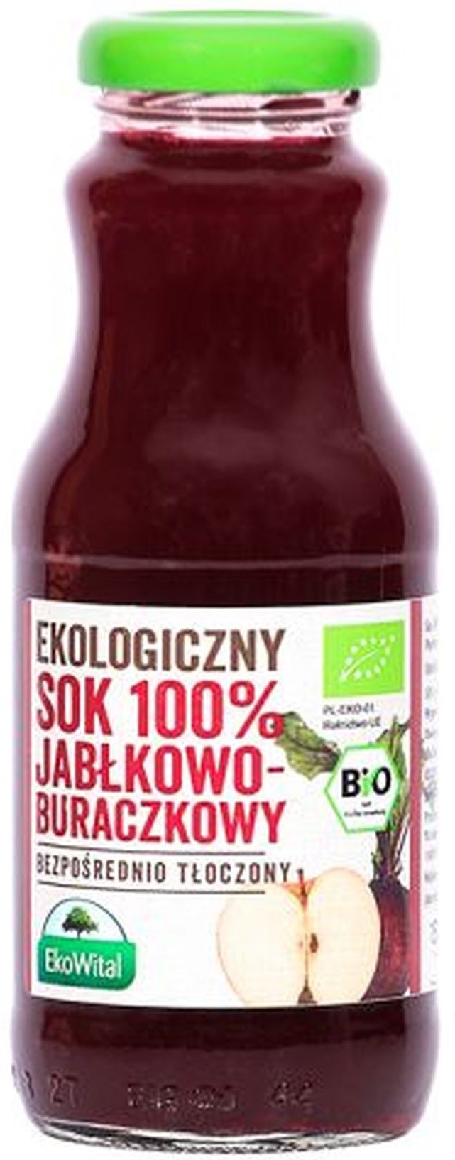 EKOWITAL Sok jabłkowo-buraczkowy 100 % BIO 250 ml