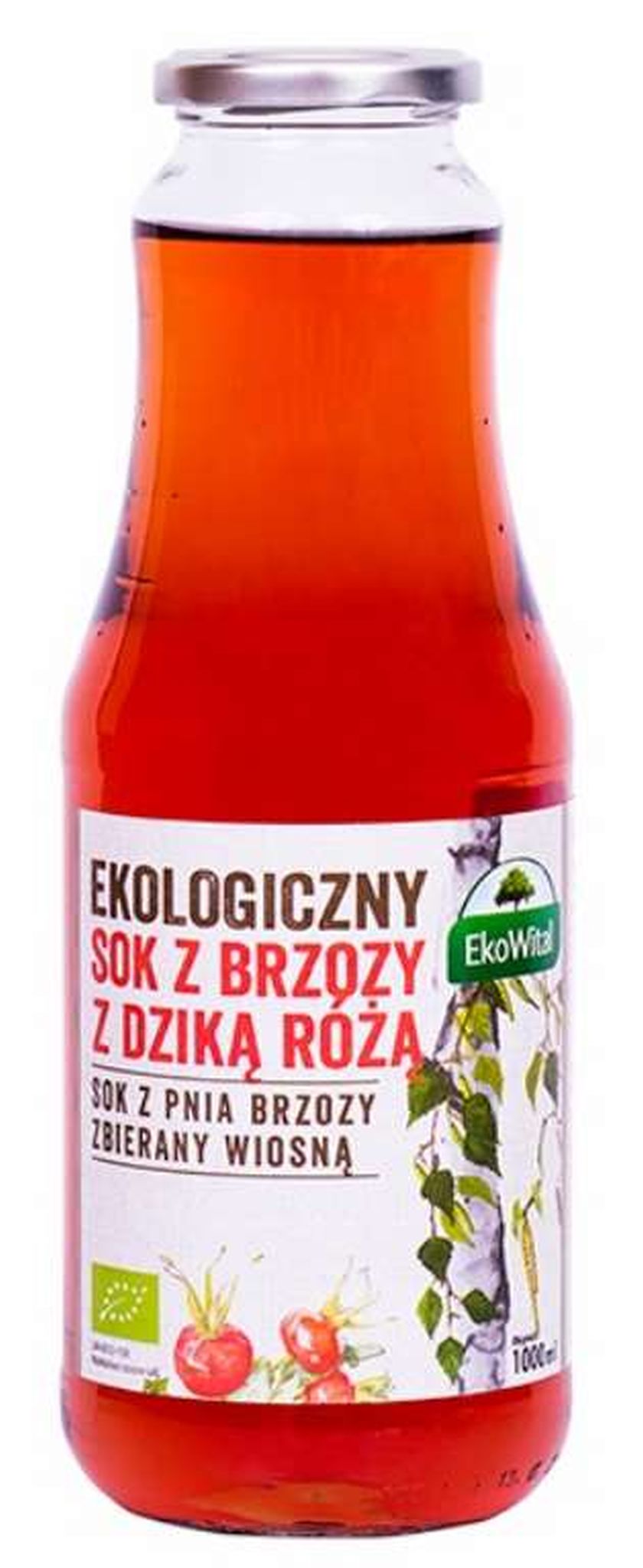 EKOWITAL Sok z brzozy z dziką różą BIO 1 l