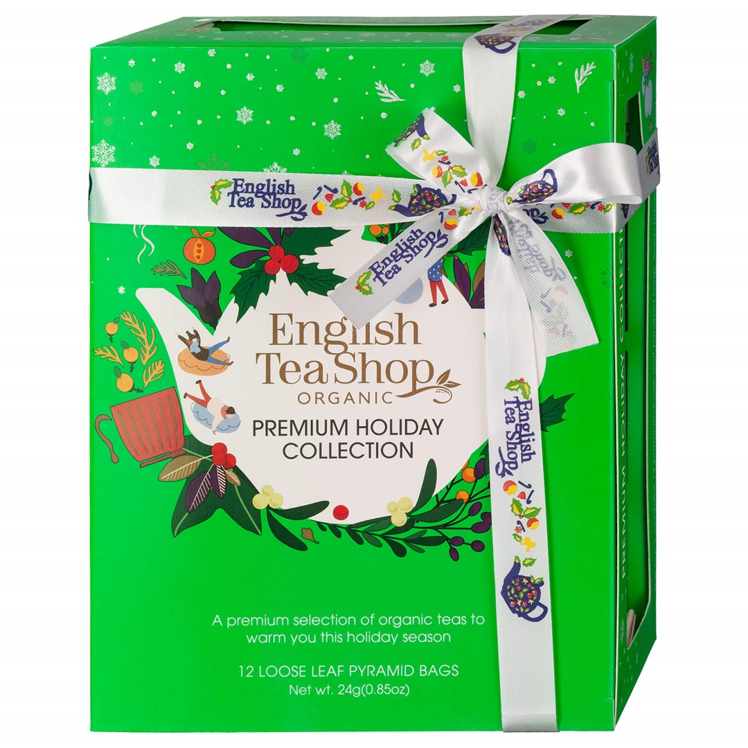 ENGLISH TEA SHOP Zestaw herbat świątecznych piramidki Holiday GREEN (12x2) BIO 24 g BN