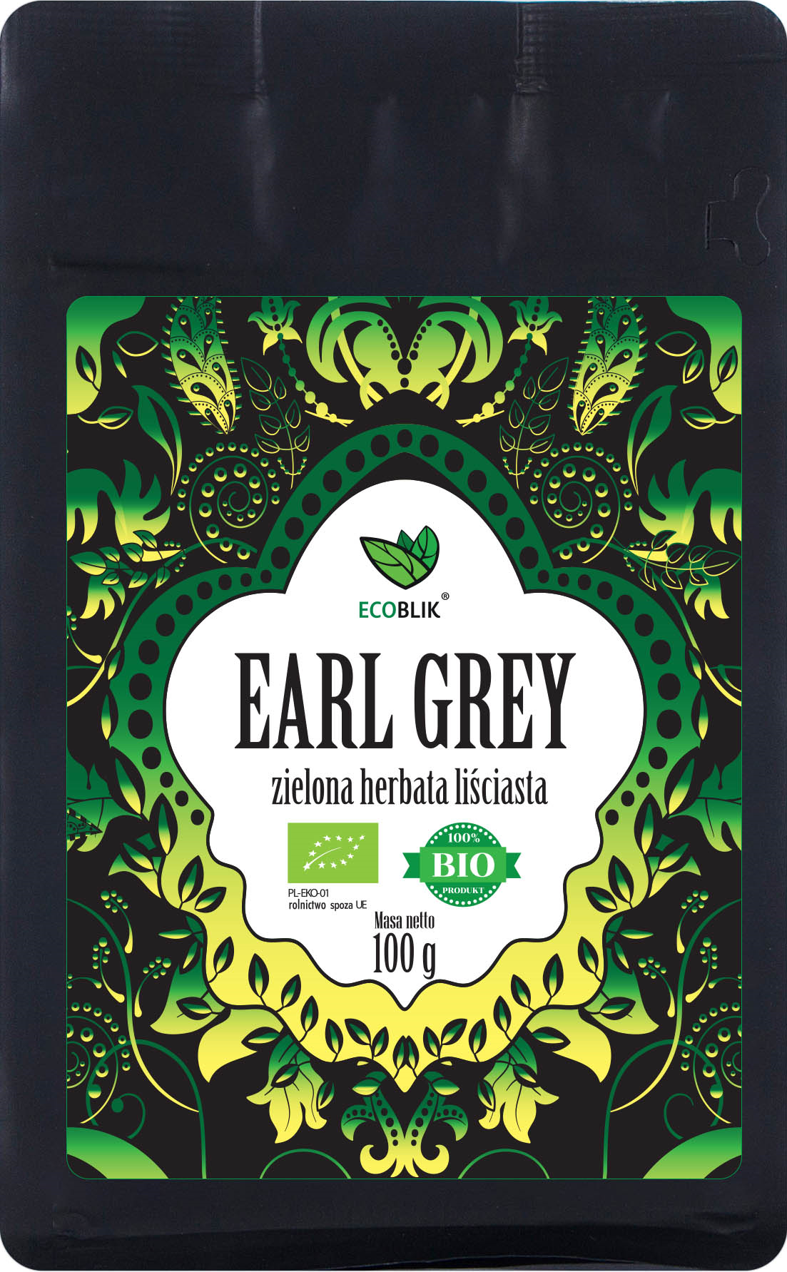 Ecoblik herbata zielona earl grey bio 100 g