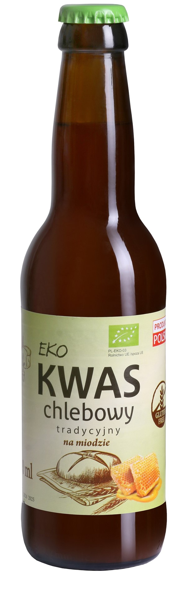 Eko natura kwas chlebowy tradycyjny na miodzie bezglutenowy bio 330 ml