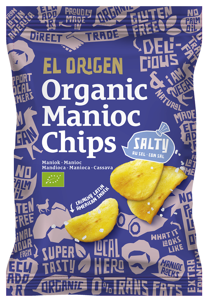 El origen chipsy z manioku solone bezglutenowe bio 60 g