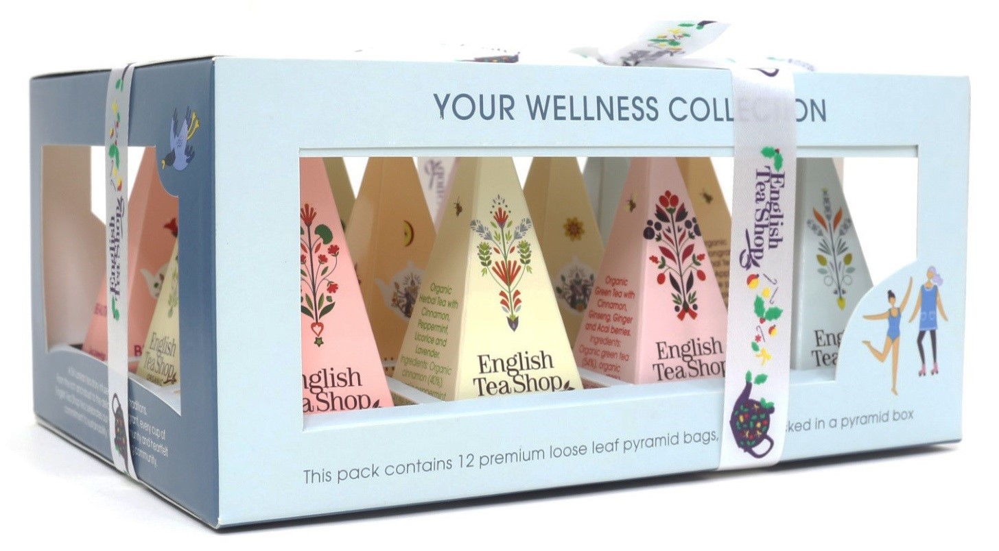 English tea shop kolekcja herbatek owocowo  ziołowych bio piramidki (your wellness  6 smaków) (12 x 2 g) 24 g