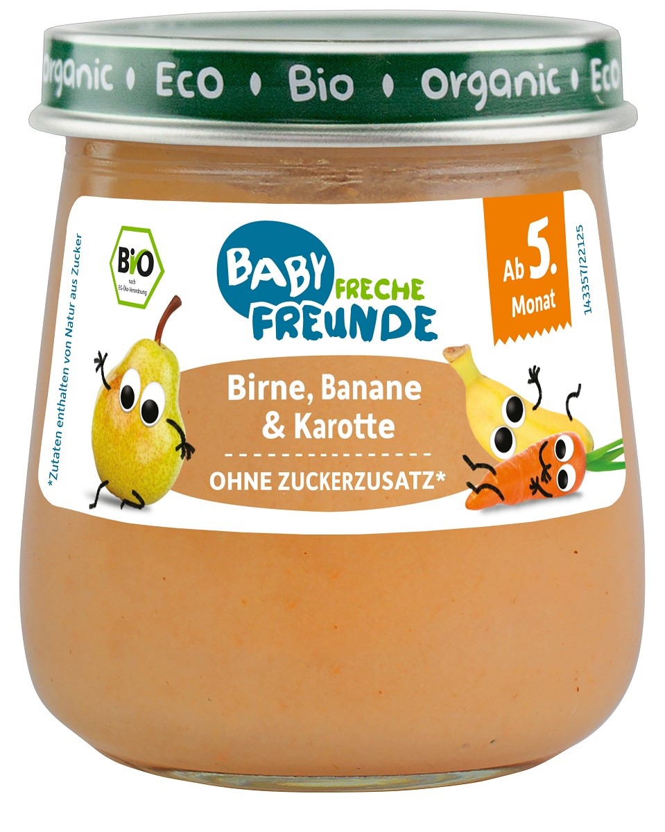 Freche freunde mus gruszka  banan  marchew bez dodatku cukrów bezglutenowy od 5 miesiąca bio 120 g