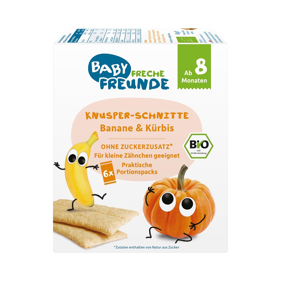 Freche freunde wafle wielozbożowe z bananem i dynią od 8 miesiąca bio (6 x 14 g) 84 g