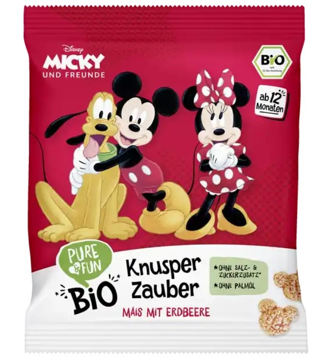 HEJO! Chrupki kukurydziane truskawkowe BIO 30 g Myszka Miki