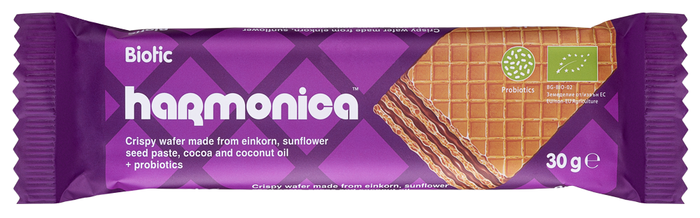 Harmonica wafelek z samopszy z kremem mleczno  kakaowym z probiotykami bio 30 g