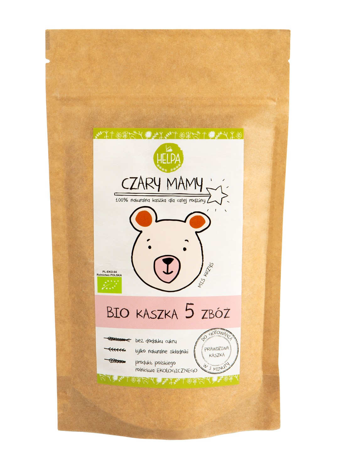 Helpa kaszka 5 zbóż bez dodatku cukrów bio 200 g