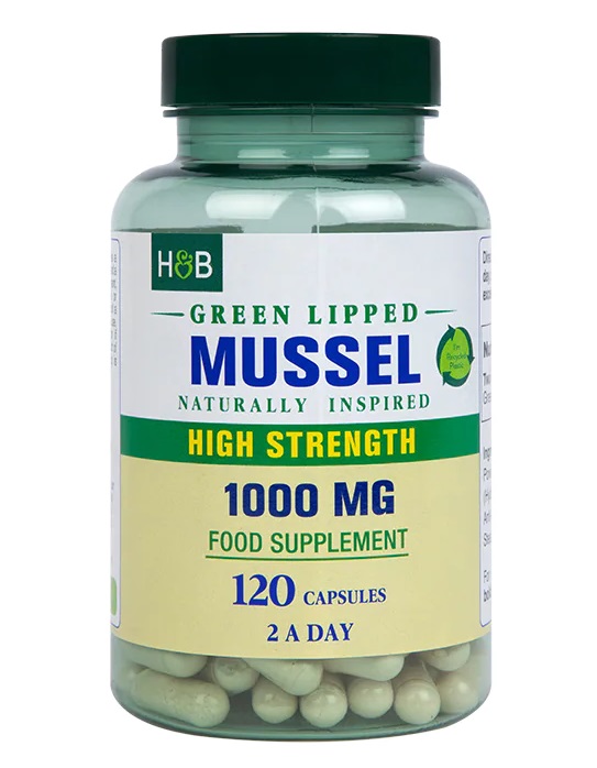 HOLLAND & BARRETT Green Lipped Mussel - Małża zielona - Omułek zielonowargowy 500 mg (120 kaps.)