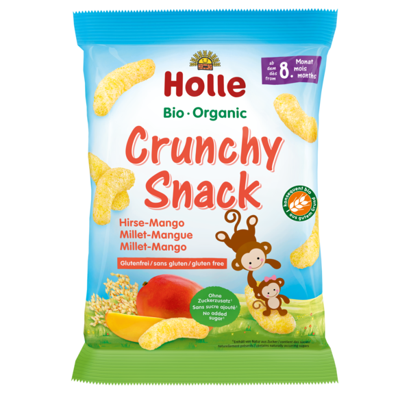 Holle chrupki jaglane o smaku mango bez dodatku cukrów bezglutenowe od 8 miesiąca bio 25 g