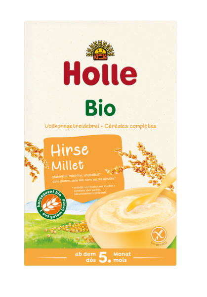 Holle kaszka jaglana pełnoziarnista bez dodatku cukrów bezglutenowa od 5 miesiąca bio 250 g