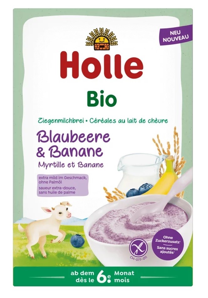 Holle kaszka ryżowa mleczna jagodowo  bananowa bez dodatku cukrów bezglutenowa od 6 miesiąca bio 200 g