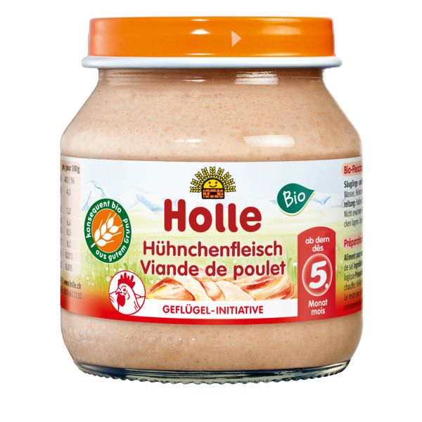 Holle mięso kurczaka bez dodatku cukrów bezglutenowe od 5 miesiąca bio 125 g (słoik)