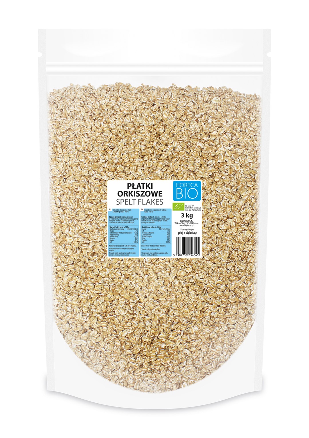 Horeca płatki orkiszowe bio 3 kg