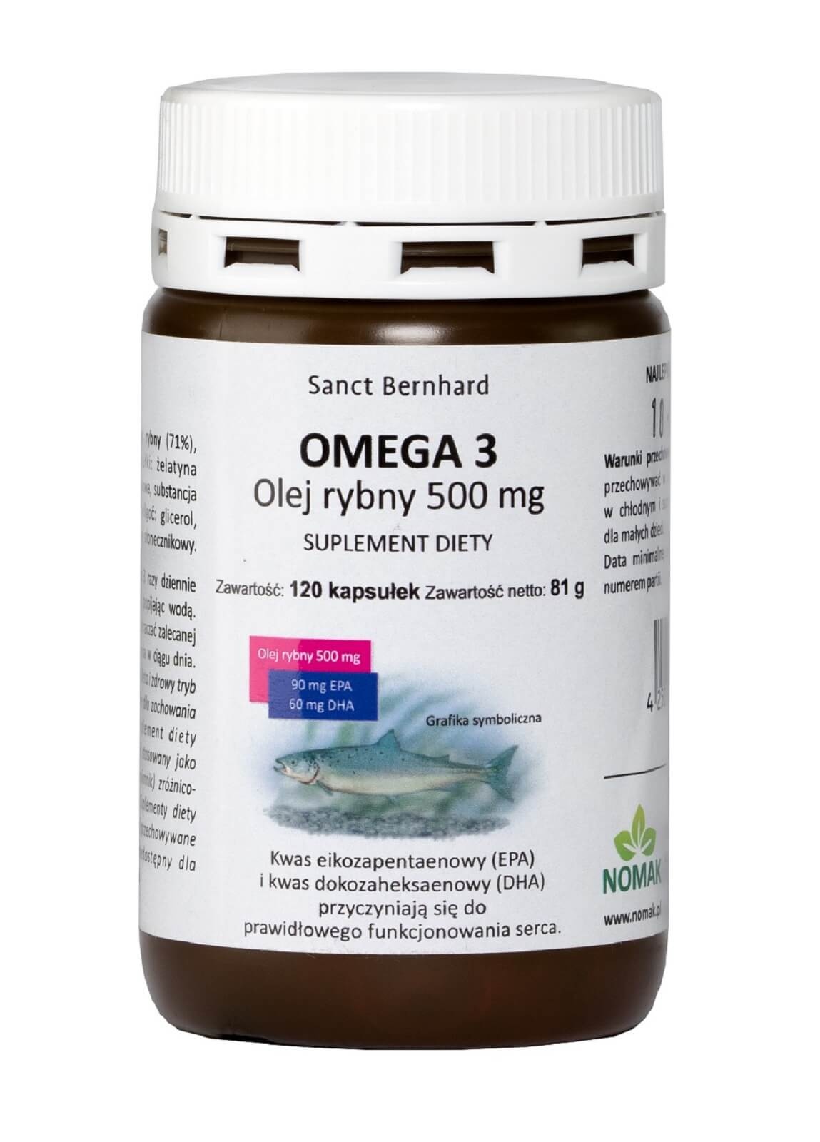 KRAUTERHAUS SANCT BERNHARD OMEGA 3 Olej rybny 500 mg (120 kaps.)