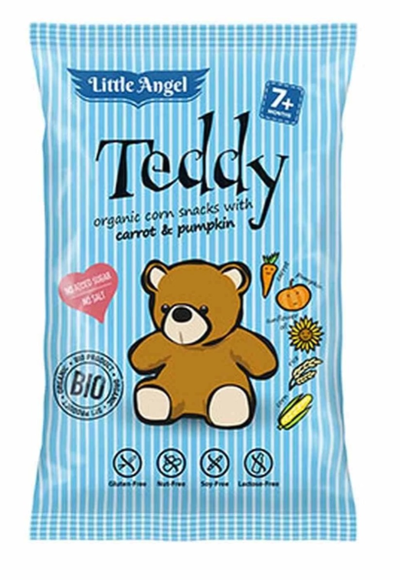 LITTLE ANGEL Chrupki kukurydziane mini TEDDY marchew dynia od 7 mies. 30 g