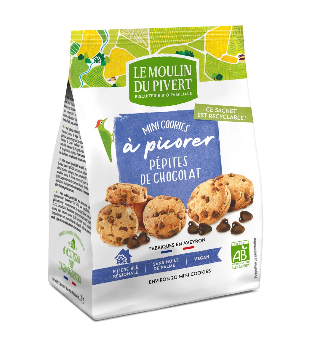 Le moulin du pivert ciastka mini z dropsami czekoladowymi bio 170 g