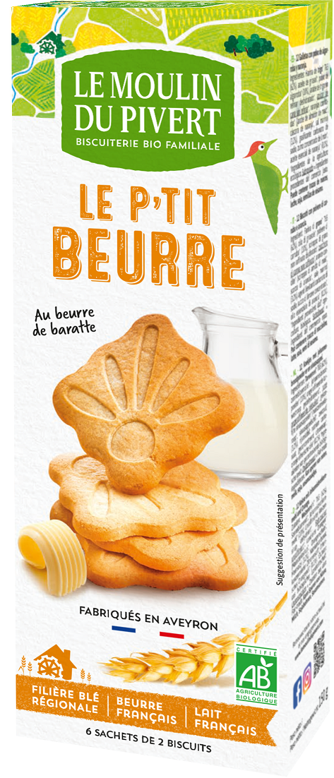 Le moulin du pivert herbatniki le p'tit beurre bio 155 g