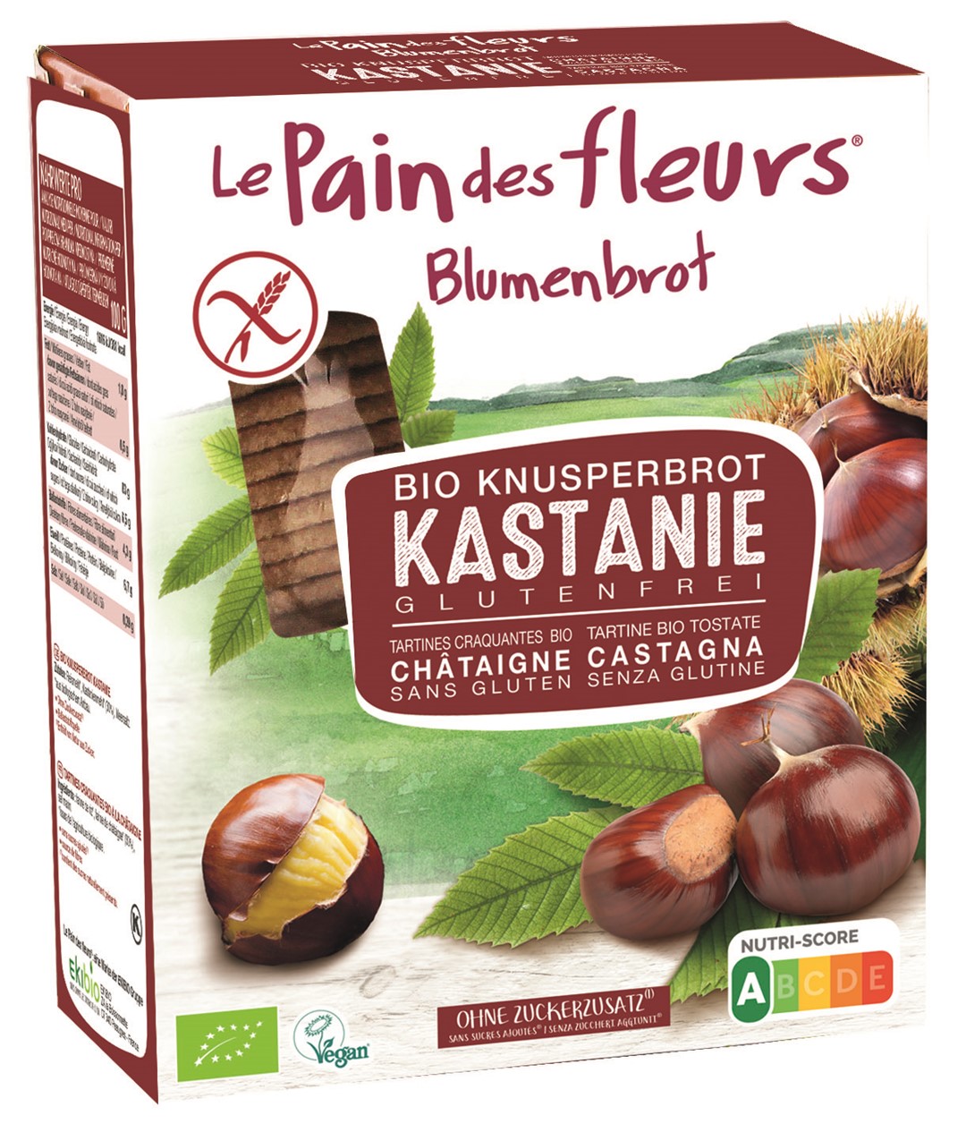 Le pain des fleurs pieczywo chrupkie błonnikowe kasztanowe bezglutenowe bio 150 g