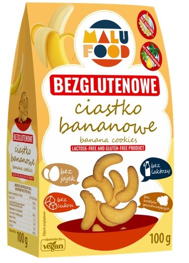 MALU FOOD Ciastka kruche bananowe BEZGL. B/C 100g