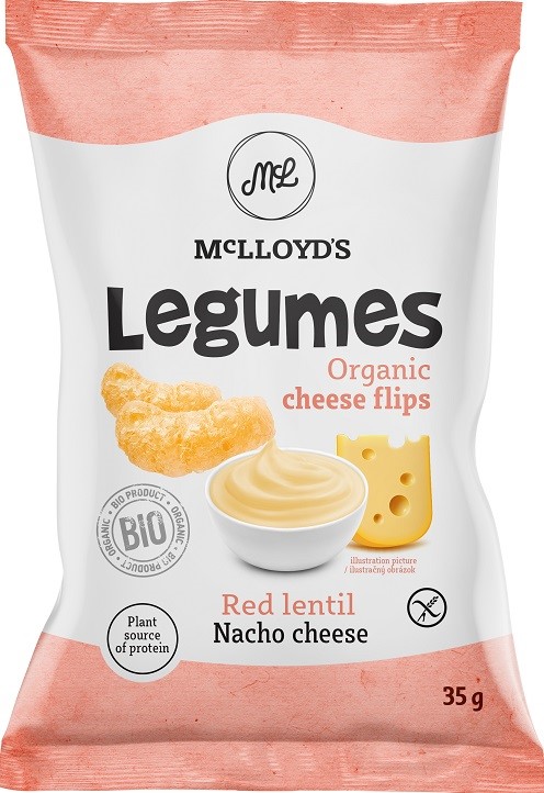 MCLLOYDS Chrupki z czerwoną soczewicą serowe BEZGL. BIO 35 g