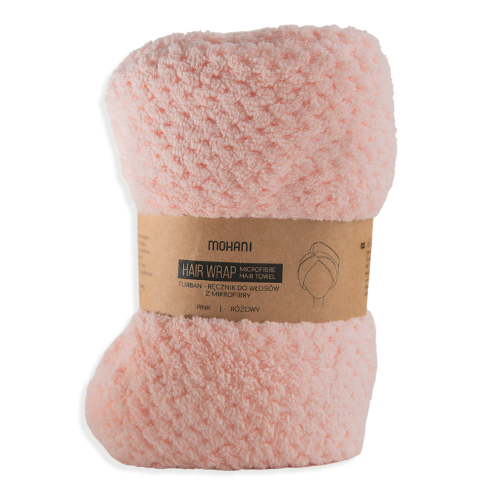 Mohani turban  ręcznik do włosów z mikrofibry różowy