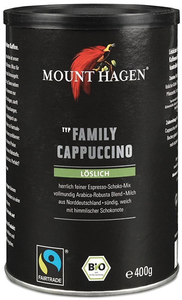 Mount hagen kawa cappuccino family fair trade bio 400 g