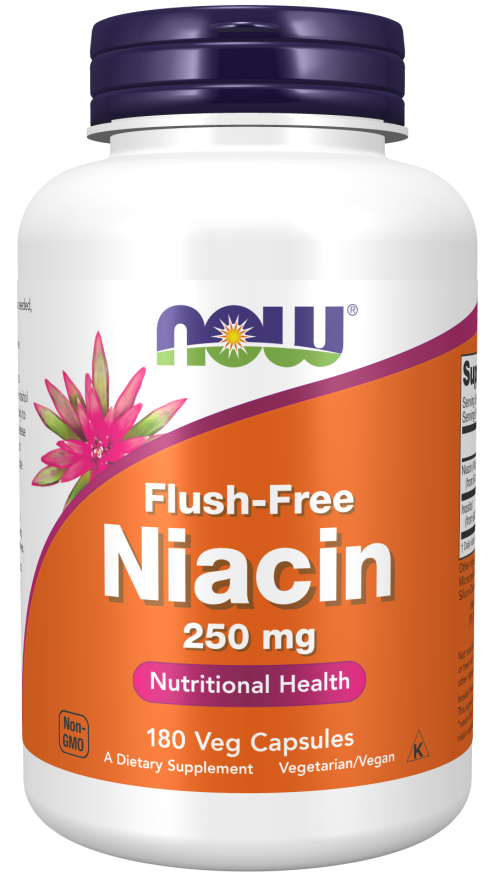 NOW FOODS Niacyna flush-free (Niacin) 250 mg (180 kaps.)