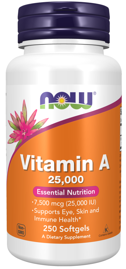 NOW FOODS Witamina A 25000 IU (250 kaps.)