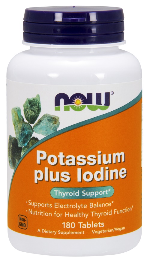 NOW FOODS Potassium Plus Iodine - Potas + Jod (180 tabl.)