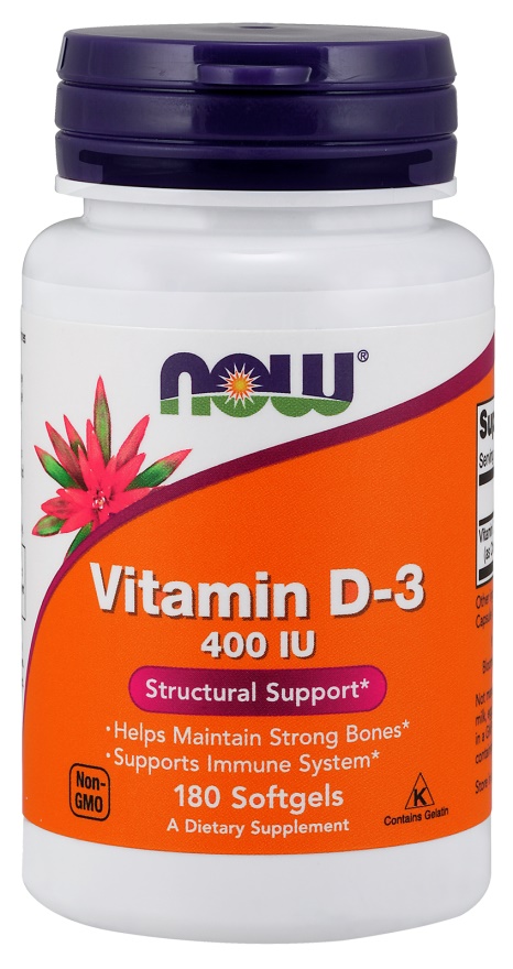 NOW FOODS Vitamin D-3 (180 kaps.)