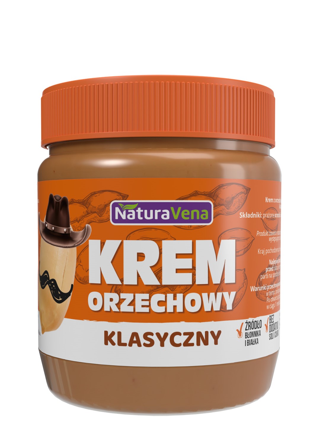 Naturavena krem orzechowy klasyczny 100 % bez dodatku soli i cukrów 340 g