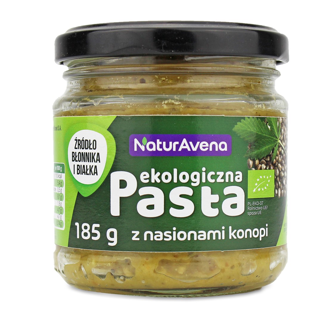 Naturavena pasta z ciecierzycy i szpinaku z nasionami konopi bio 185 g