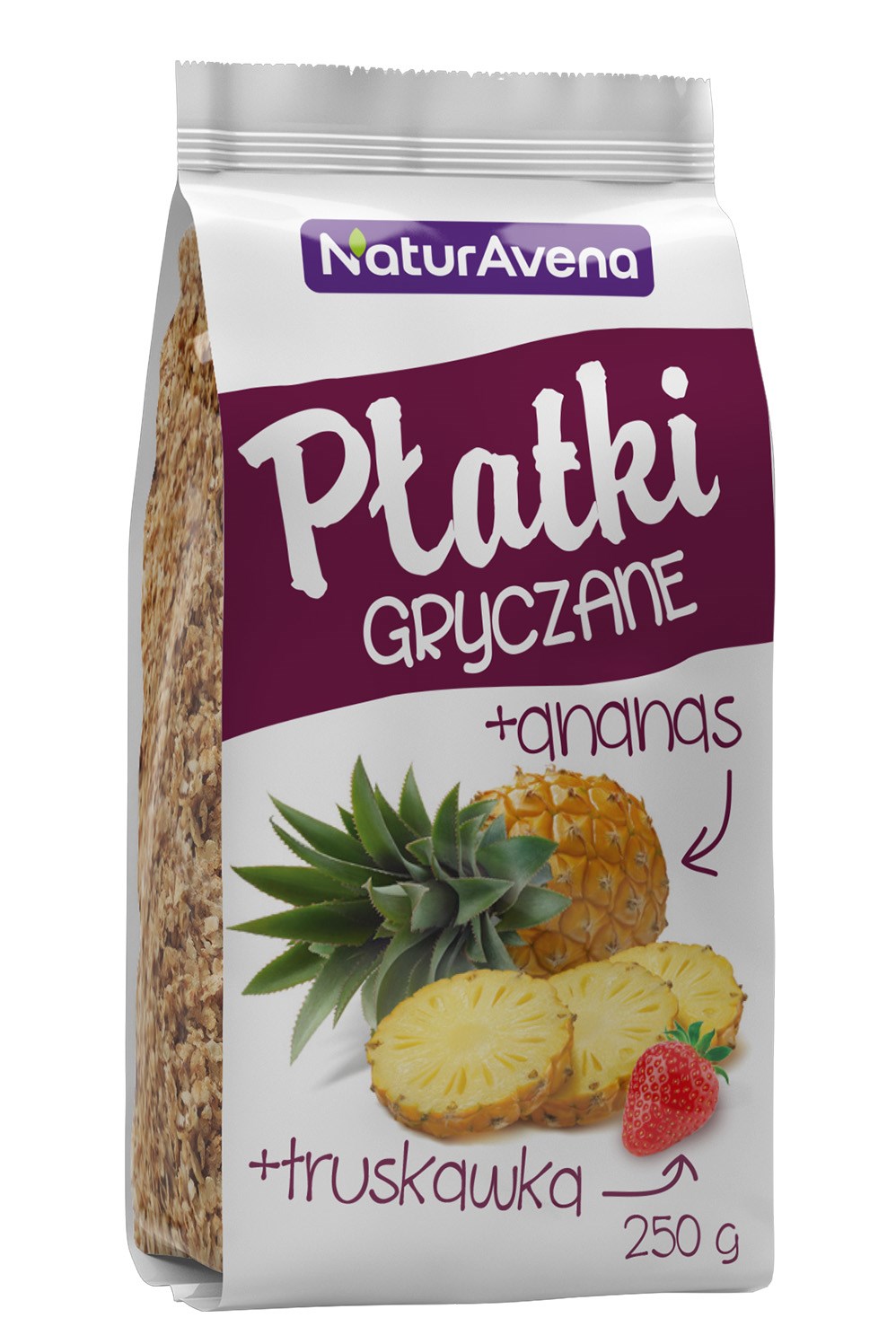 Naturavena płatki gryczane z ananasem i truskawką 250 g