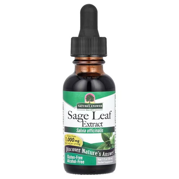 NATURE'S ANSWER Sage Leaf Extract - Ekstrakt z liści szałwii (30 ml)