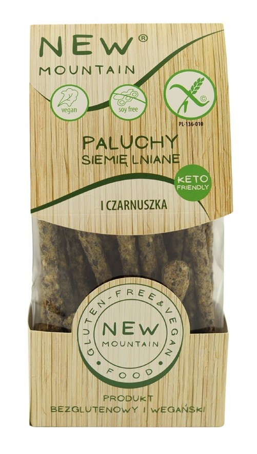 New mountain paluchy z siemieniem lnianym i czarnuszką bezglutenowe 200 g