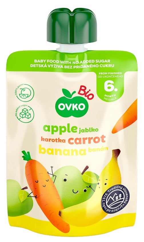 OVKO Przecier jabłko-marchew-banan po 6 miesiącu życia BIO 90 g