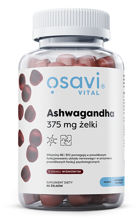 Osavi Ashwagandha 375 mg 90 żelków o smaku wiśniowym