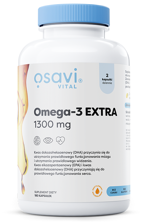 Osavi Omega-3 EXTRA Vital 1300 mg 180 kapsułek miękkich o smaku cytrynowym