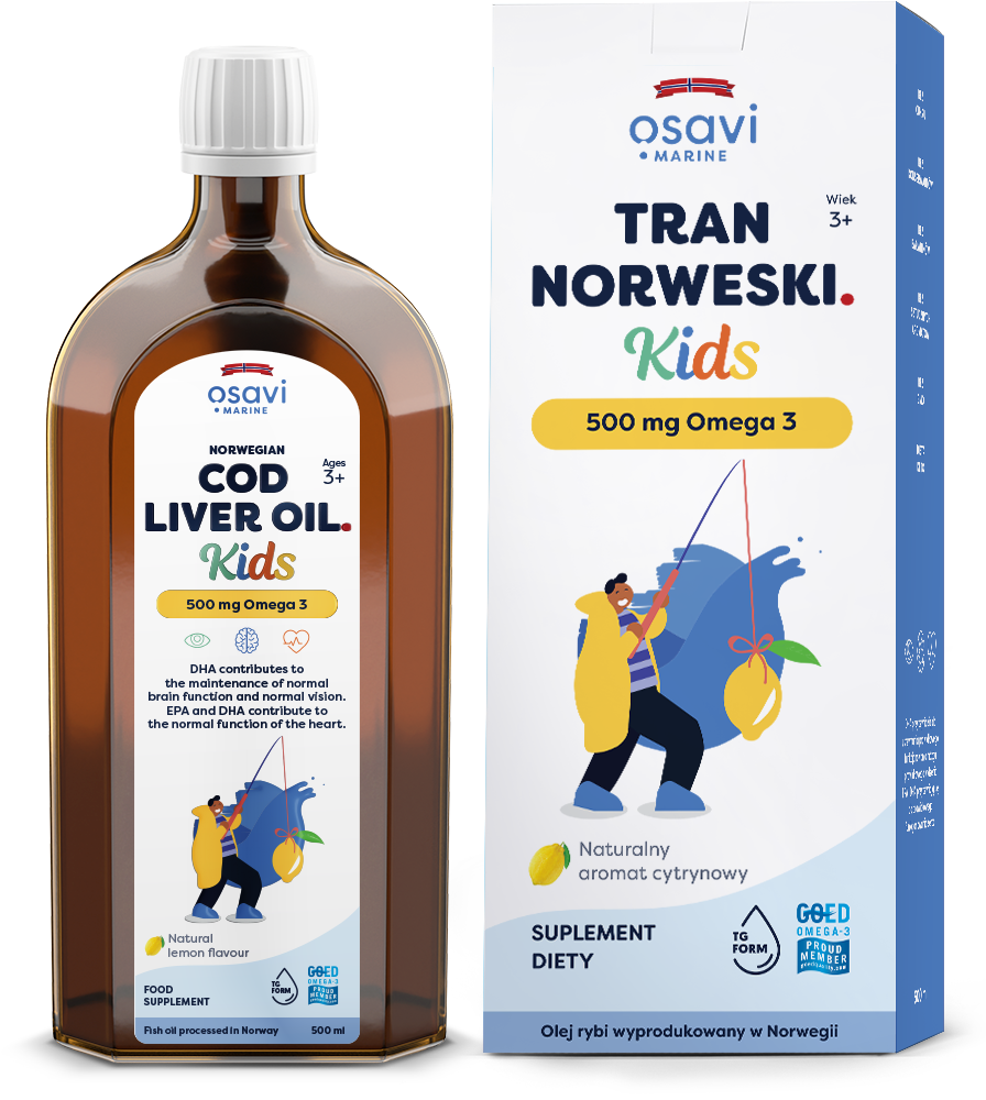 Osavi Tran Norweski Kids 500 mg Omega 3 500 ml o smaku cytrynowym