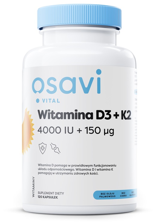 Osavi Witamina D3 + K2 4000IU + 150 µg 120 kapsułek miękkich