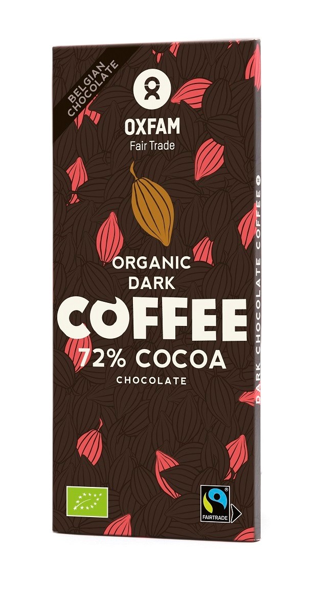 Oxfam czekolada gorzka z ziarnami kawy fair trade bio 100 g